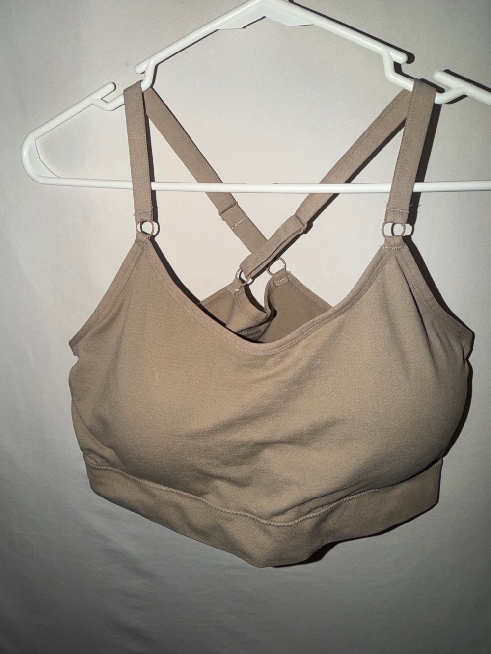 Zenana Outfitters Taupe Crisscross Strappy Bralette